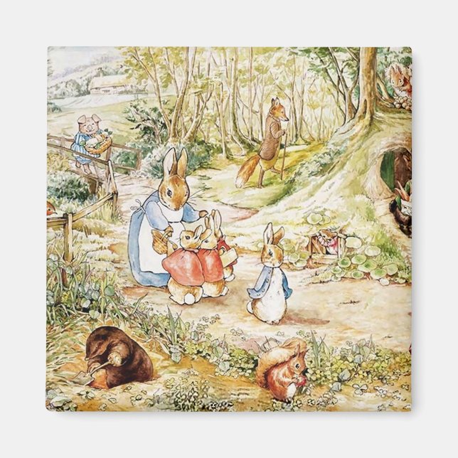 Peter Rabbits grannskap av Beatrix Potter Magnet (Framsidan)