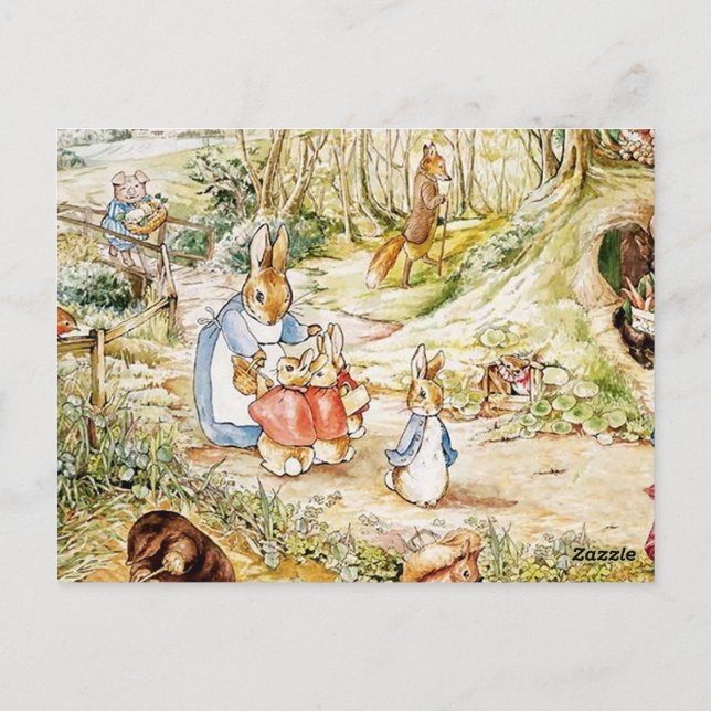 Peter Rabbits grannskap av Beatrix Potter Vykort (Baksida)