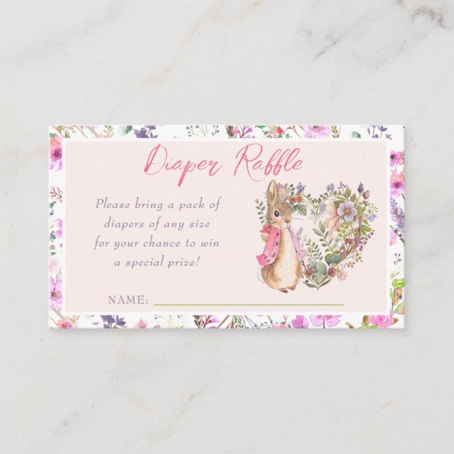 Peter Rosa Blommigt Girl Baby Shower Enc Tilläggskort (Framsida)