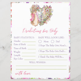 Peter, Rosa Blommigt Girl Baby Shower Game