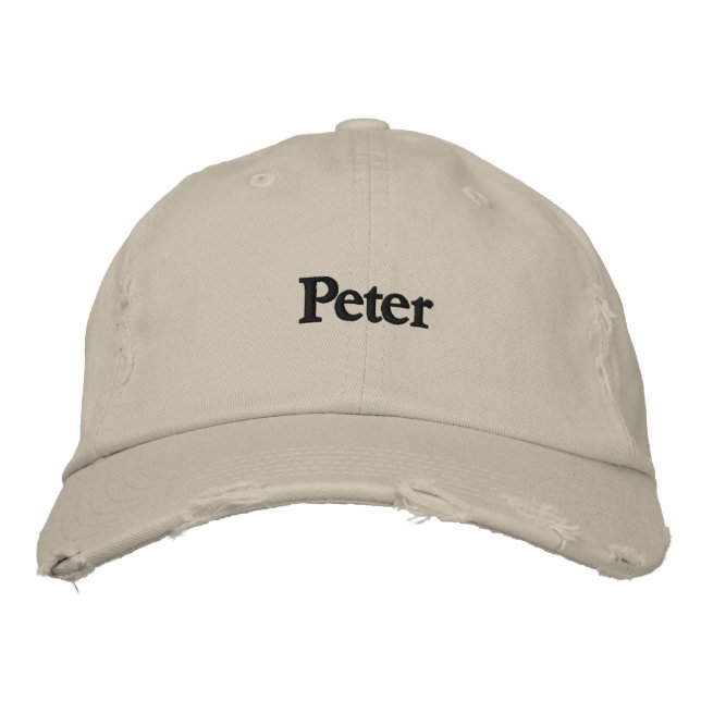 Peter Skapa eget namn text Chino twill-Hatt Broderad Keps (Framsida)