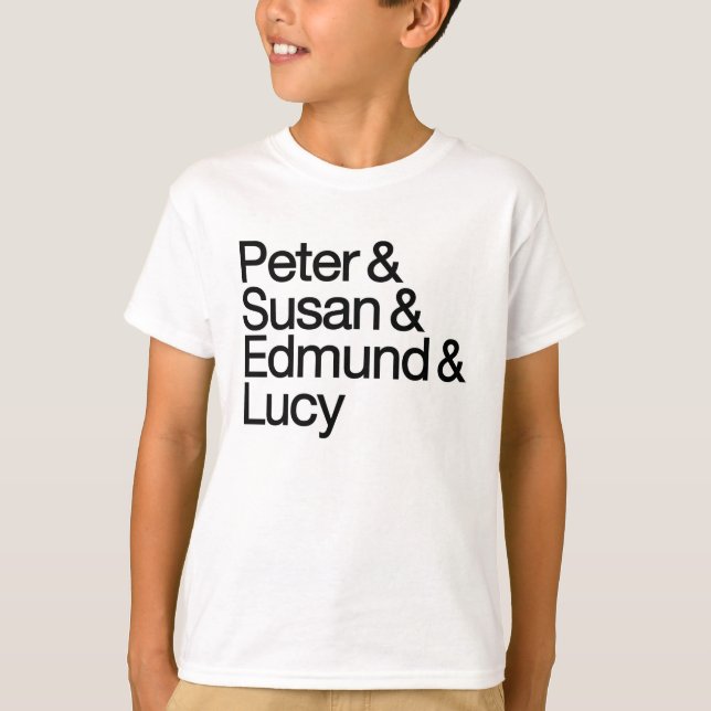 Peter & Susan & Edmund & Lucy T-Shirt för barn (Framsida)