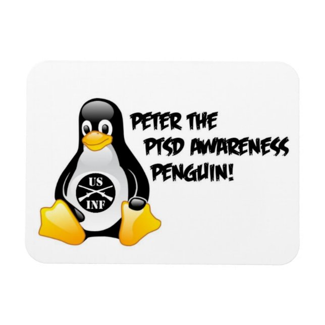 Peter The PTSD Awareness Penguin Magnet (Horisontell)