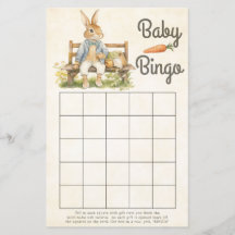 Peter The Rabbit - Baby Shower bingo-spelet
