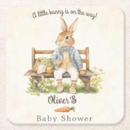 Peter the Rabbit - Baby Shower - Vintage Underlägg Papper Kvadrat
