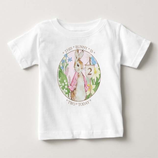 Peter the Rabbit Birthday Girl T Shirt (Framsida)
