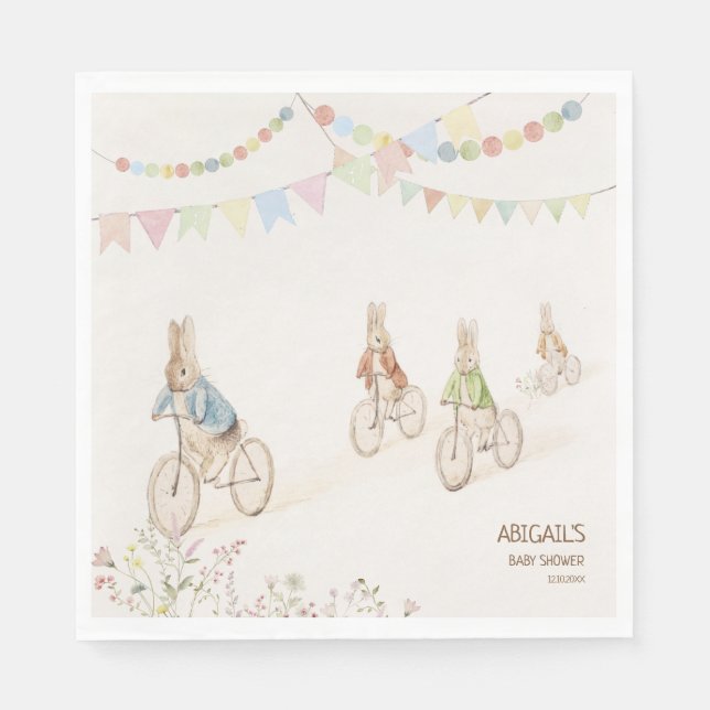 Peter the Rabbit Bunny Gender Neutral Baby Shower Pappersservett (Framsidan)