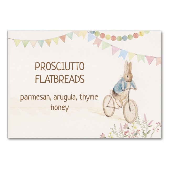 Peter the Rabbit Bunny Gender Neutral Buffet Food Bordsnummer (Framsidan)