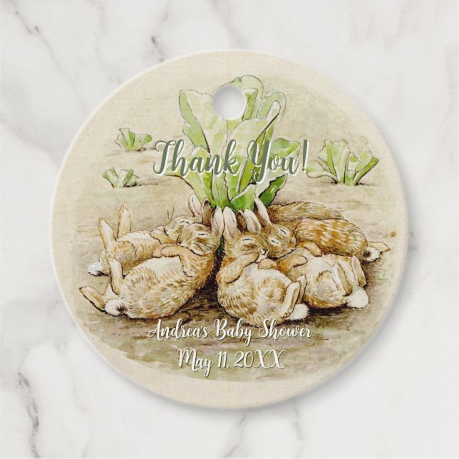 Peter the Rabbit Garden Baby Shower Gåvor Etiketter (Framsida)