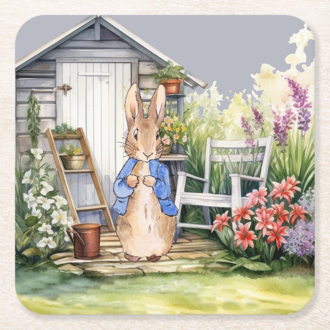 Peter the Rabbit Garden Shed Underlägg Papper Kvadrat (Framsidan)