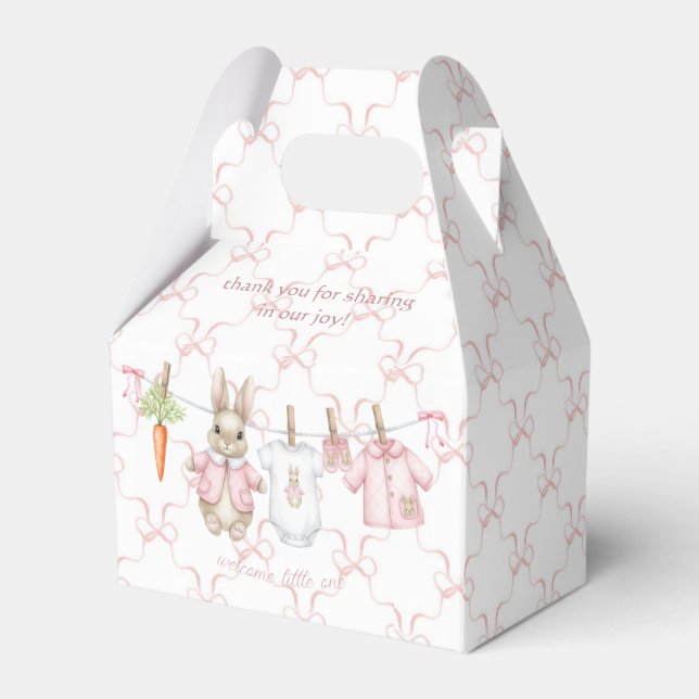 Peter the Rabbit Girl Clothesline Baby Shower   Presentaskar (Baksidan Sidan)