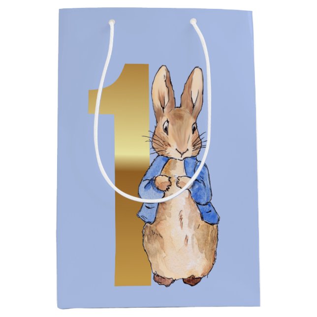 Peter the Rabbit Guld No. 1 First Birthday Blue (Framsidan)