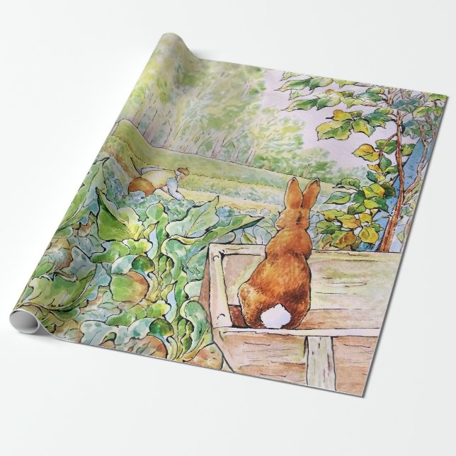 Peter the Rabbit in Mc Gregors Vegie Garden Presentpapper (Utrullad)