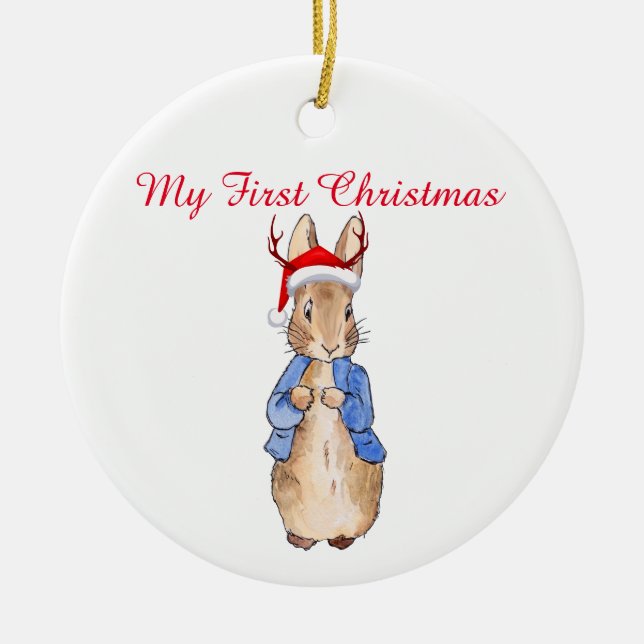 Peter the Rabbit jul Hat First jul Julgransprydnad Keramik (Framsidan)
