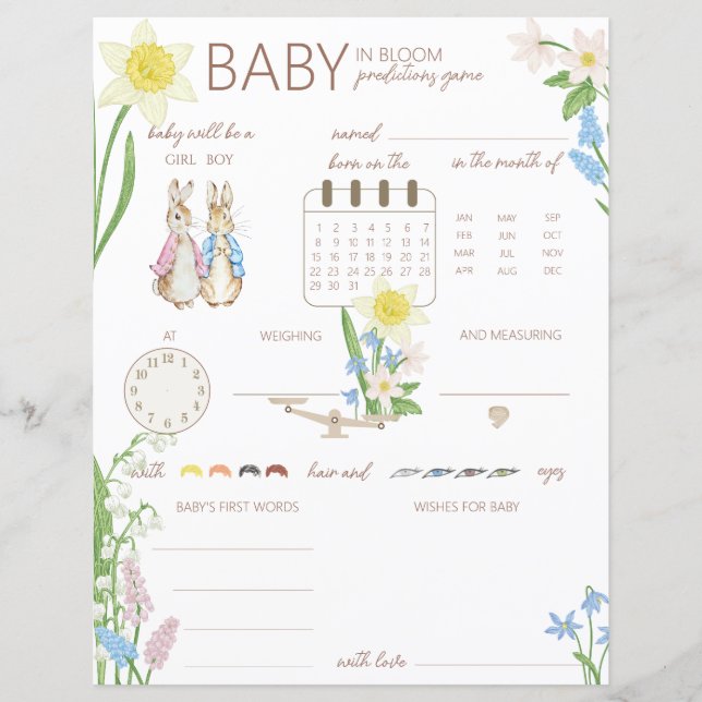 Peter the Rabbit Påsk Vår Bloom Guessing Game (Framsida)