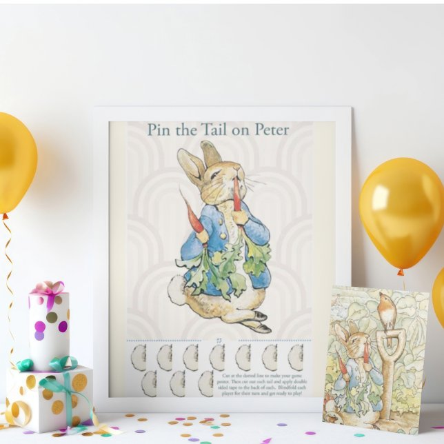 Peter the Rabbit Pin the Tail on Bunny Game Poster (Skapare uppladdad)