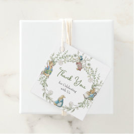 Peter the Rabbit Wildflower Baby Shower Thanks  Gåvor Etiketter