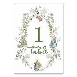 Peter the Rabbit Wildflower Table Number Bordsnummer