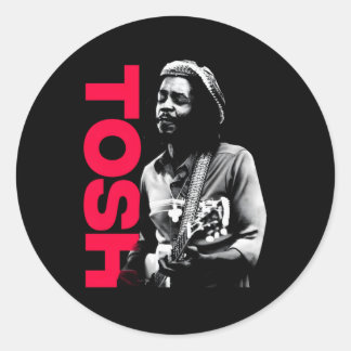 Peter Tosh with Guitar Adrian Boot Photo Runt Klistermärke