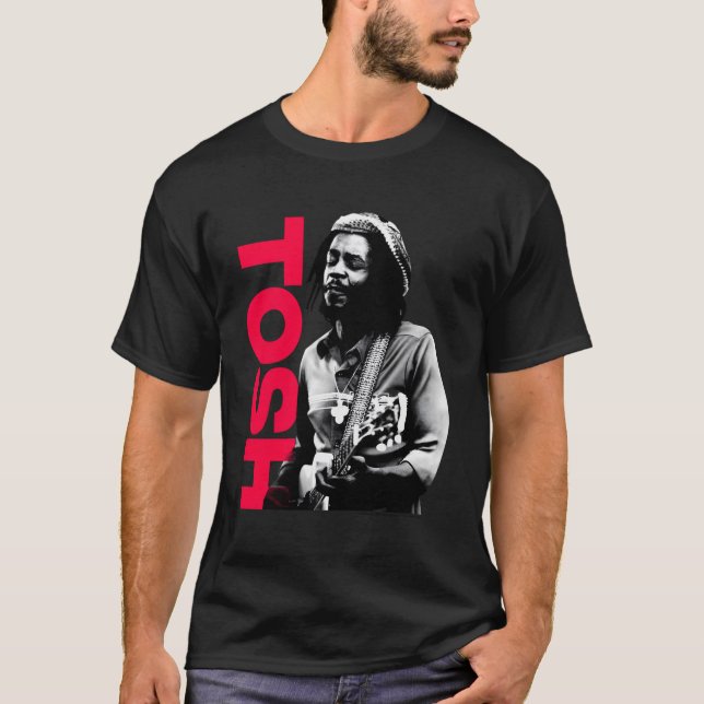 Peter Tosh with Guitar Adrian Boot Photo T Shirt (Framsida)