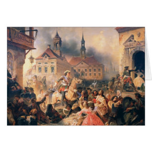 Peter underbaren erövrar Narva i 1704, 1859 Hälsningskort