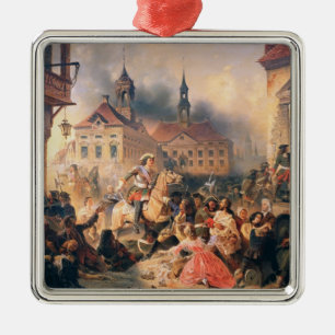 Peter underbaren erövrar Narva i 1704, 1859 Julgransprydnad Metall
