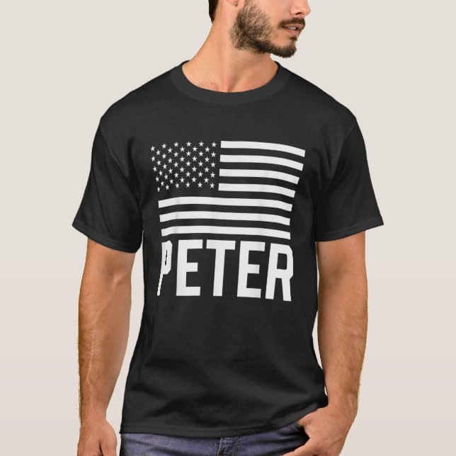 Peter Usa Personlig Forename Namn Birthday T Shirt (Framsida)