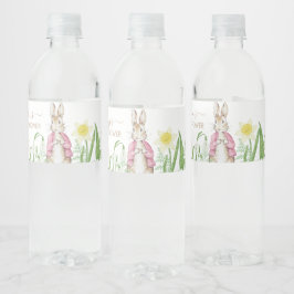 Peter Vår Blooms Rosa Baby Shower Vattenflaskor Etikett