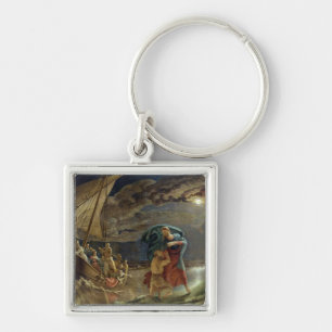 Peter Walks på Vatten, 1806 Fyrkantig Silverfärgad Nyckelring