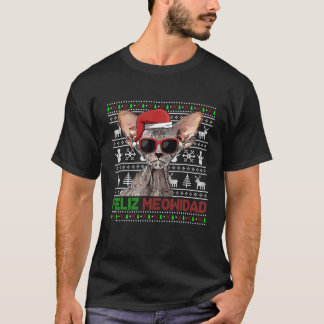 Peterbald Cat Feliz Meowidad Funny jul T Shirt