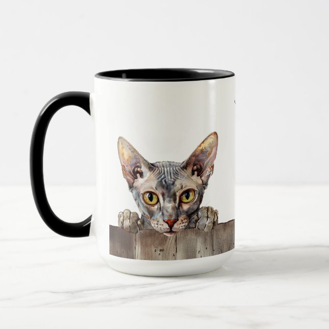 Peterbald Cat Mugg (Vänster)
