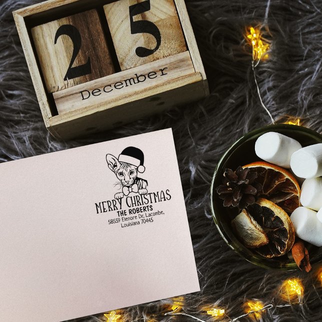 Peterbald Cat Returadress Stämpel (Skapare uppladdad)