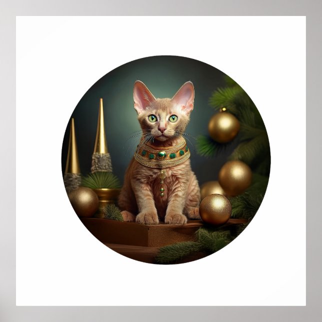 Peterbald Kitten i julklapp Poster (Framsidan)