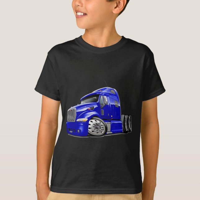 Peterbilt blåttlastbil t shirt (Framsida)