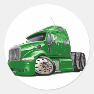 Peterbilt gröntlastbil runt klistermärke