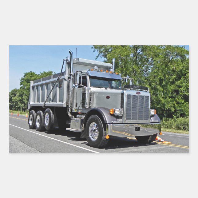 Peterbilt Lastbil Stickers Rektangulärt Klistermärke (Framsida)