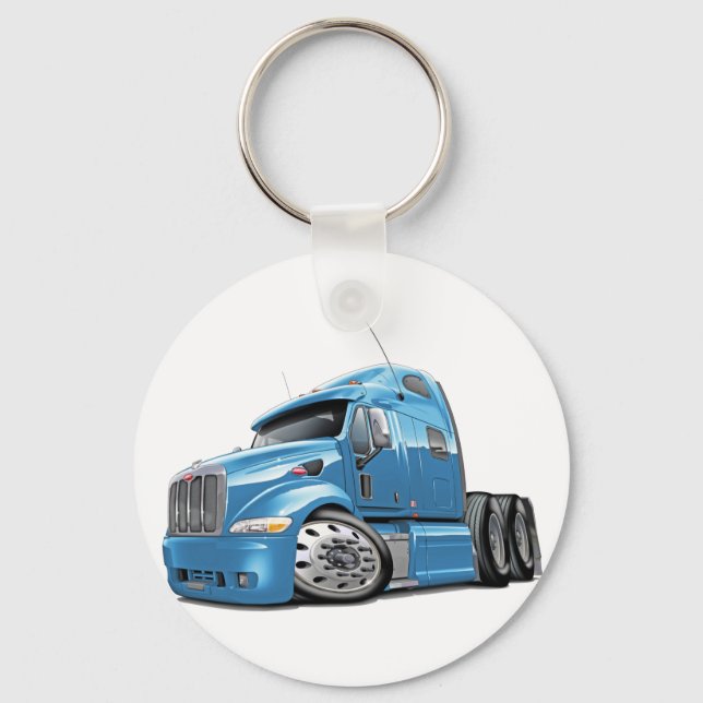 Peterbilt Lt Blue Lastbil Nyckelring (Framsida)