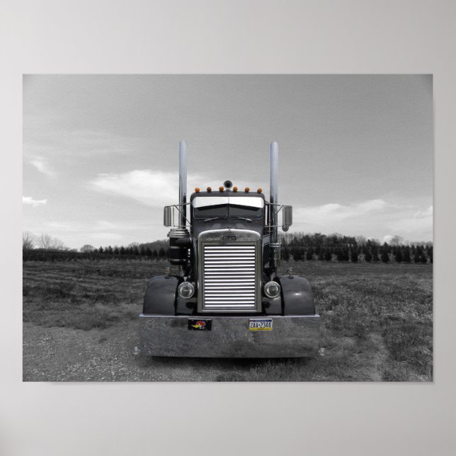 Peterbilt Nål Nose b/w poster (Framsidan)