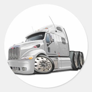 Peterbilt vitlastbil runt klistermärke