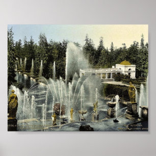 Peterhof från Castle, St. Petersburg, Ryssland Poster