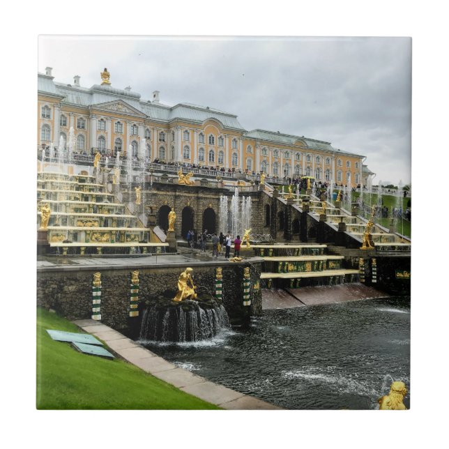 Peterhof Palace Fontän St. Petersburg Ryssland Kakelplatta (Framsidan)