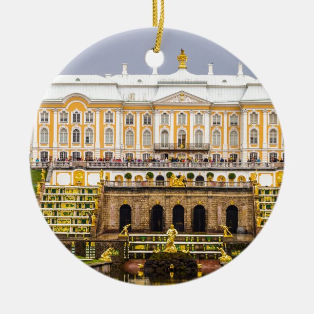 Peterhof slott och trädgårdar St Petersburg Julgransprydnad Keramik (Framsidan)