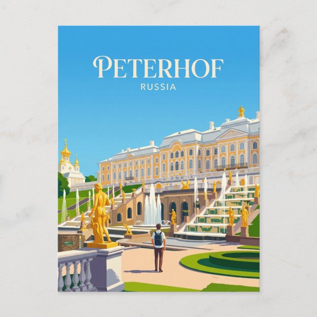 Peterhofpalatset Ryssland Vykort (Framsida)