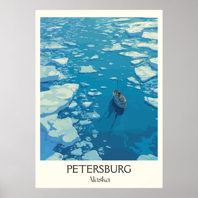 Petersburg Alaska Ice Floes Water Poster (Framsidan)