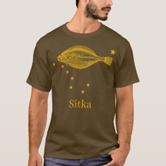 Petersburg Alaska Statlig flagga Halibut Fishing T Shirt