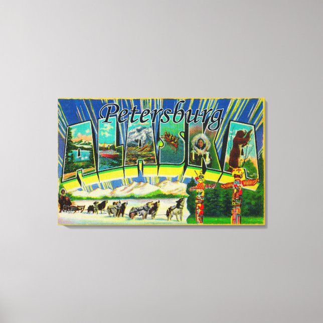 Petersburg, Alaska - Stora Brev Scenes Canvastryck (Framsida)