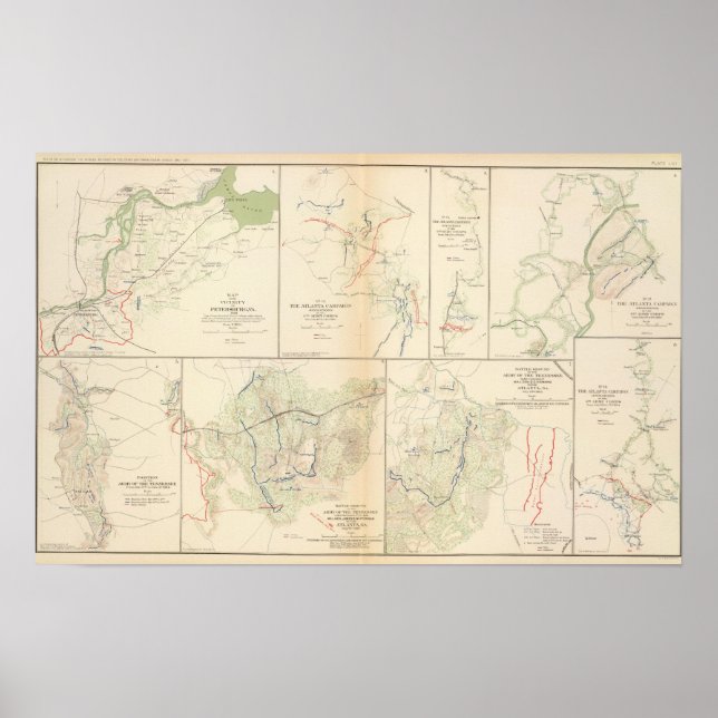 Petersburg, Va, Atlanta Kampanj Poster (Framsidan)