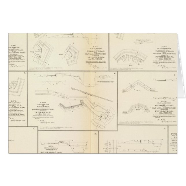 Petersburg, Va-batterier, belägring Hälsningskort (Framsidan Horizontal)