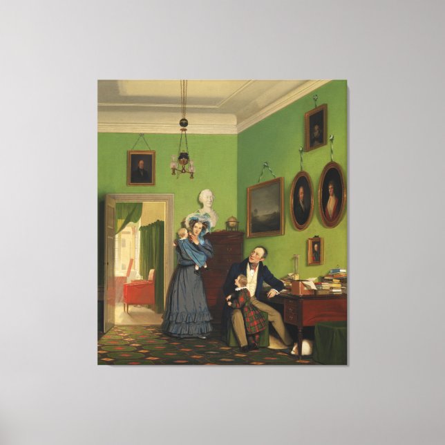 Petersen Family Balance av Wilhelm Ferdinand Bendz Canvastryck (Framsida)