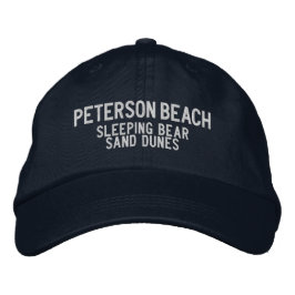 Peterson Beach Michigan Embroidered Baseball Hat Broderad Keps